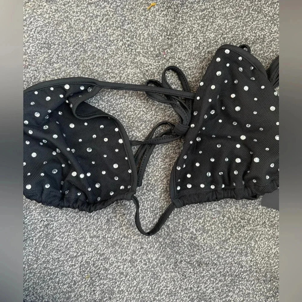 NWT Rhinestone bikini top by Fashion Nova sz 1x